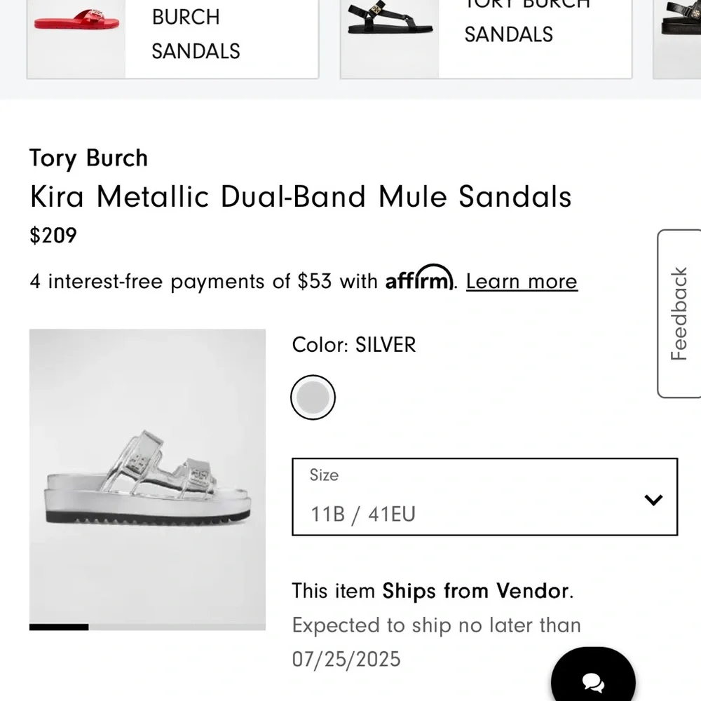Tory Burch Silver Metallic Platform Slide Sandals